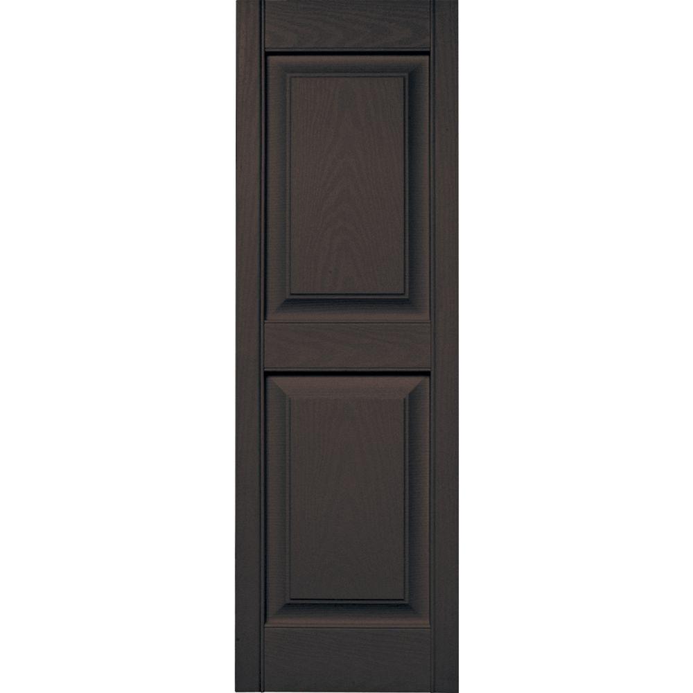 Builders Edge 15 in. x 47 in. Raised Panel Vinyl Exterior Shutters Pair