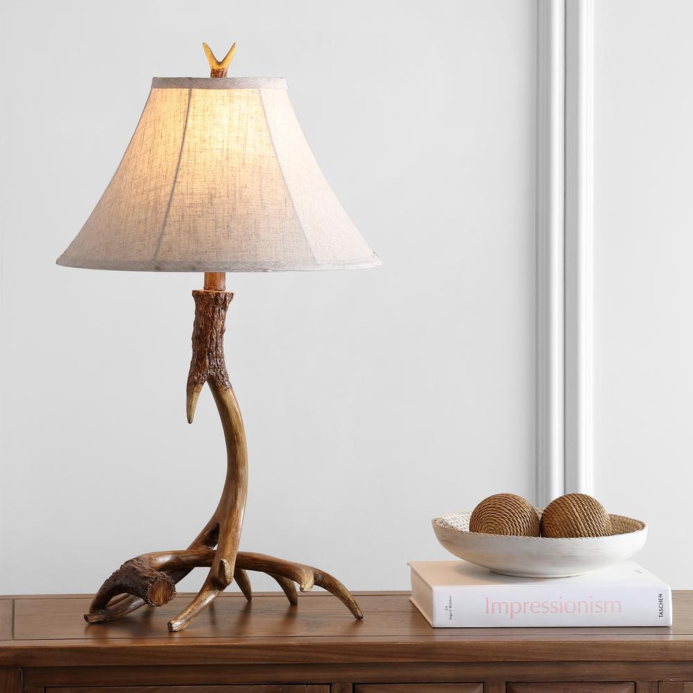 silver antler table lamp