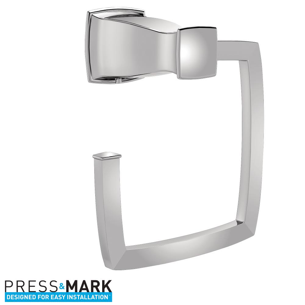 Hensley Towel Ring with Press and Mark in Chrome