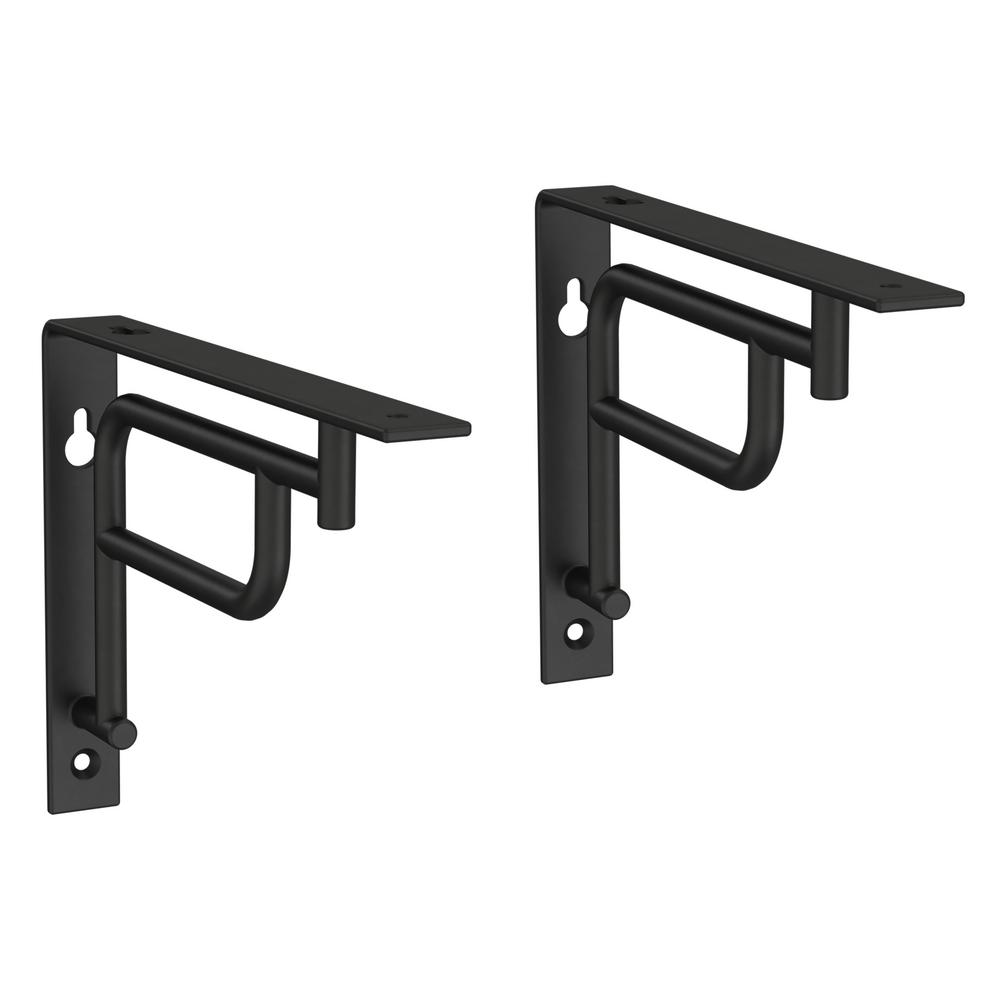 Liberty 6 in. Matte Black Steel UShaped Decorative Shelf Bracket (2Pack)S43791CFBU The