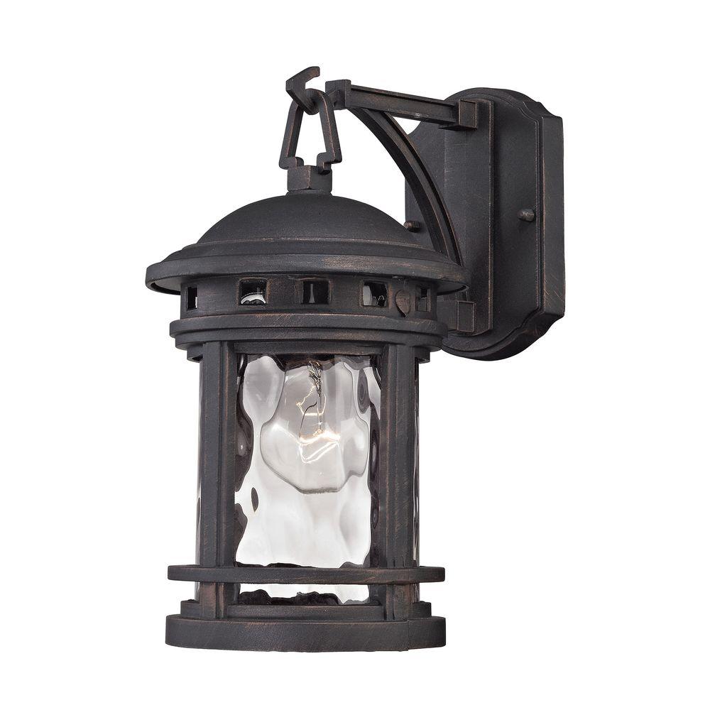 Titan Lighting Costa Mesa 1Light Weathered Charcoal Outdoor Wall