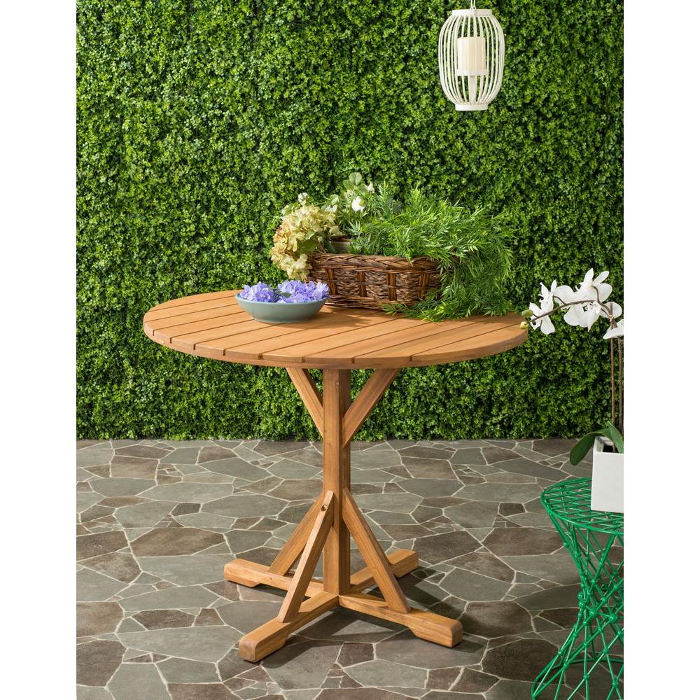 Safavieh Arcata Teak Round Outdoor Patio Accent Table Pat6735a The Safavieh Arcata Teak Round Outdoor Patio Accent Table