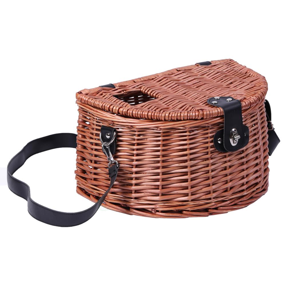 wicker basket leather straps