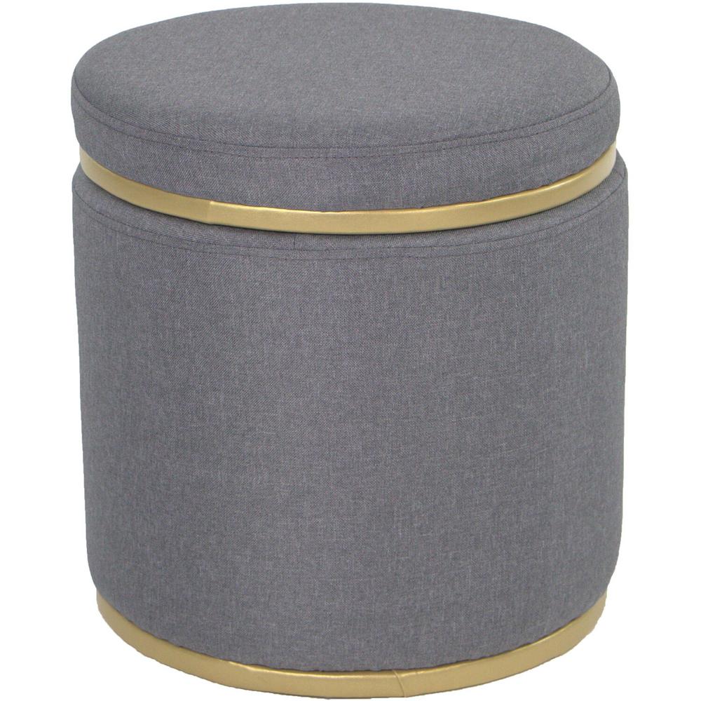 Critter Sitters Gray Vanity Stool With Storage Lid Csvntyststl Gry The Home Depot