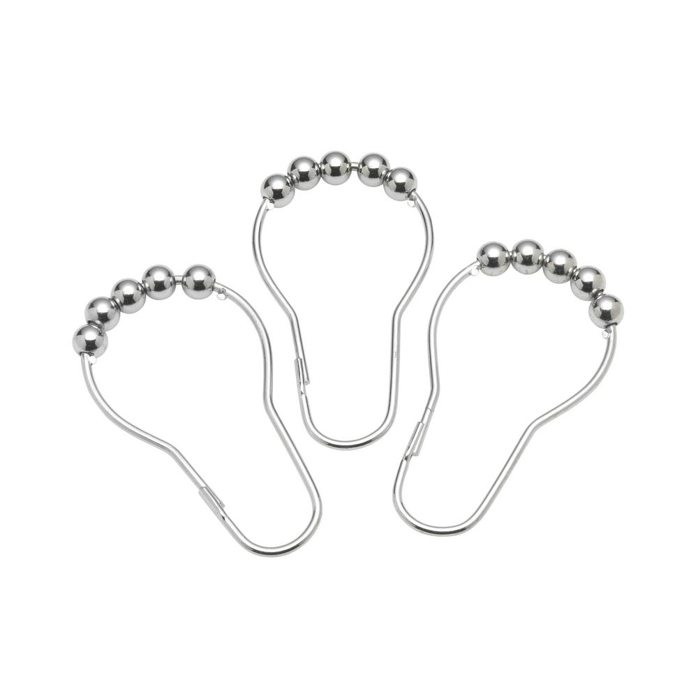 Popular Bath Products Rolling Shower Hooks in Chrome by Popular Bath Products