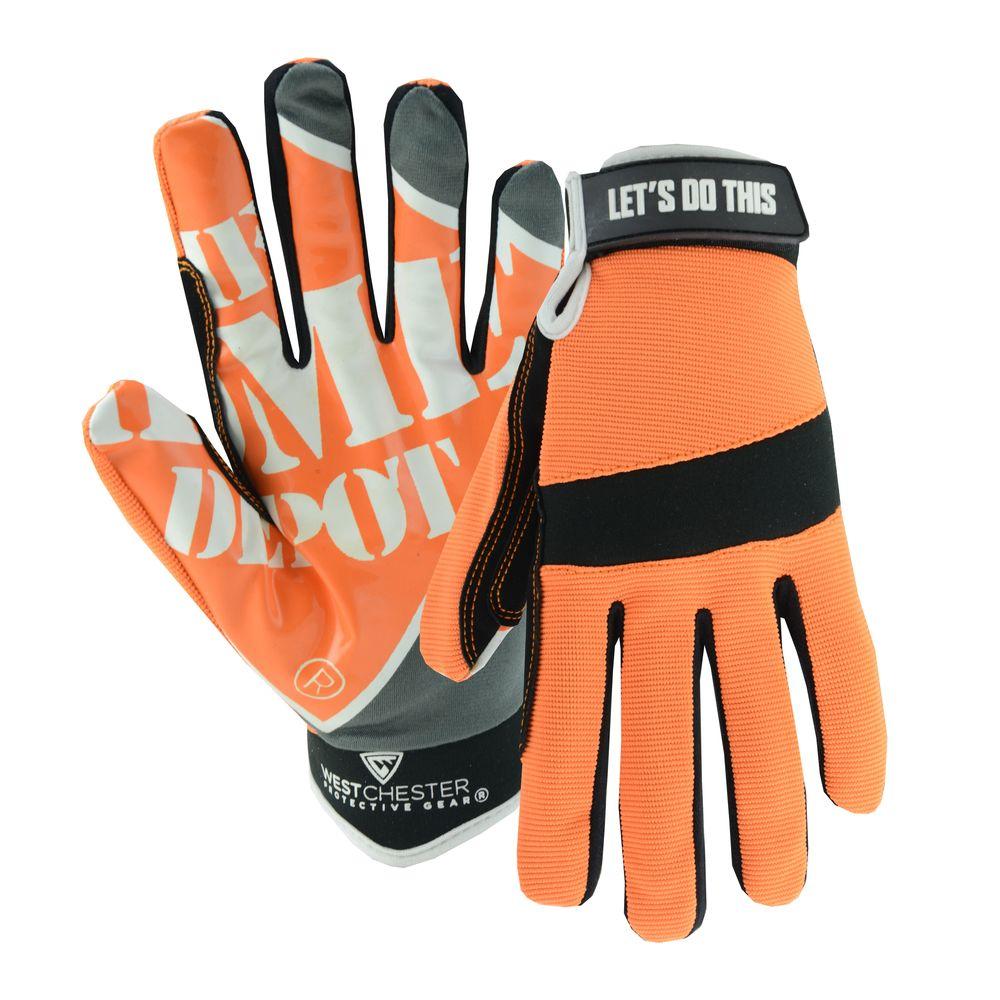 West Chester Protective Gear Large Orange/Black Grip GlovesHD86112