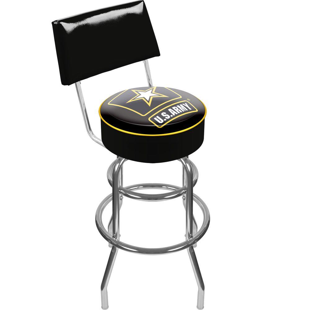 Trademark U.S. Army 30 in. Chrome Padded Swivel Bar Stool-ARMY1100