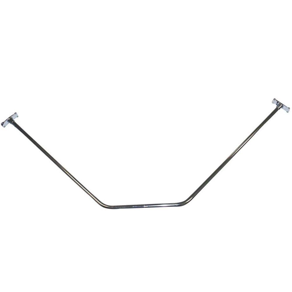 Chrome 36 Shower Curtain Rods Accessories The Home Depot Neo Angle Shower Rod In Polished Chrome