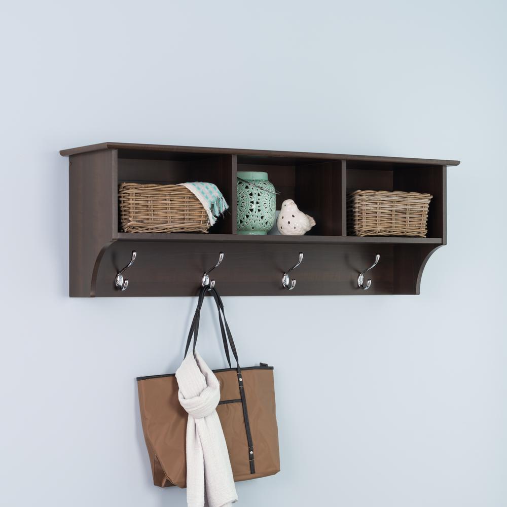 Prepac Fremont Wall-Mounted Coat Rack in Espresso by Prepac