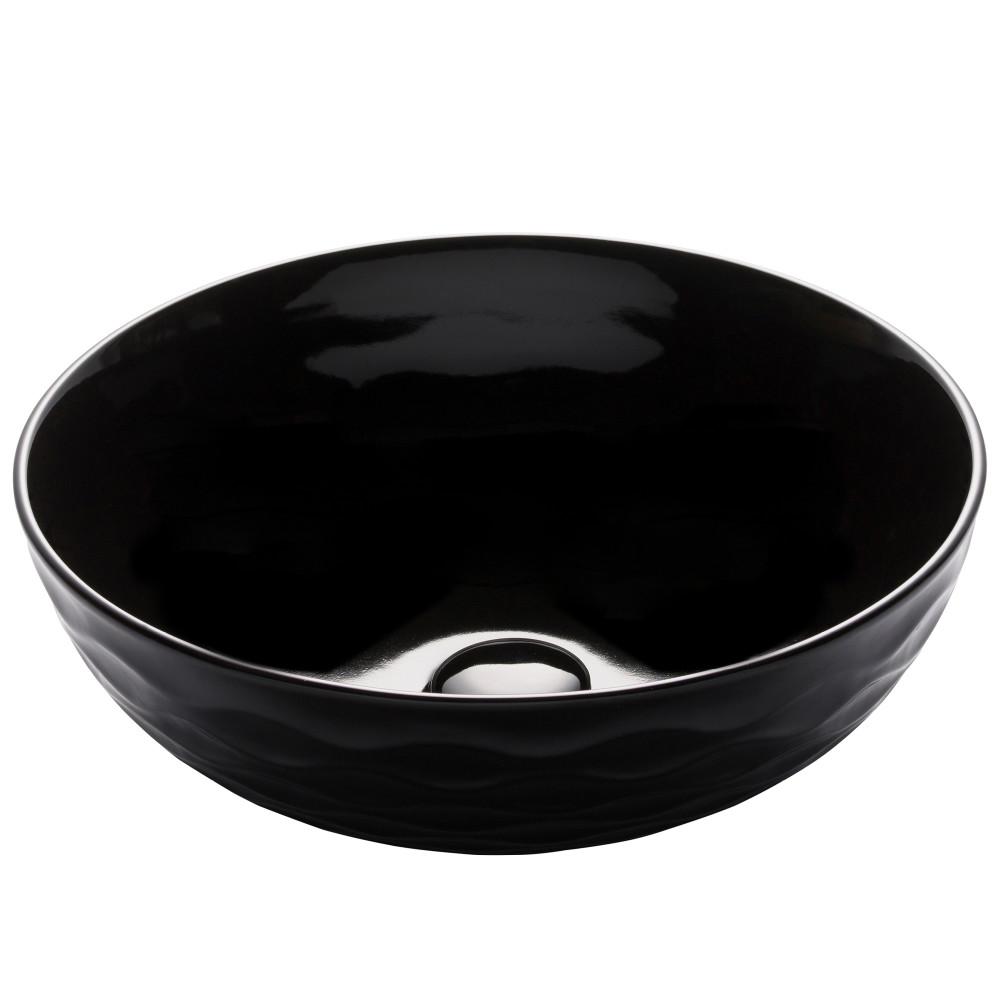 KRAUS Viva 16-1/2 in. Round Porcelain Ceramic Vessel Sink in Black was $129.95 now $99.95 (23.0% off)