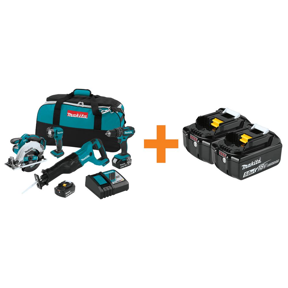MAKITA GENUINE BL1850 B 18V 5.0AH LITHIUM ION BATTERY X 2 WITH LED INDICATOR NEW