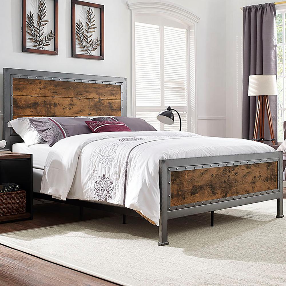 Walker Edison Furniture Company Brown Queen Bed Frame-HDQAWRW - The