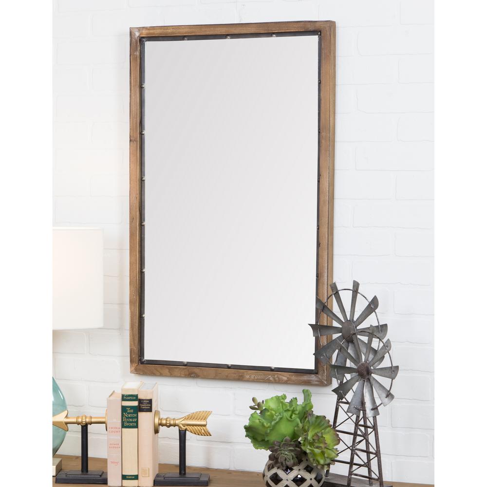 Aspire Home Accents Marlon Rustic Wood Wall Mirror 5520 The Depot Aspire Home Accents Marlon Rustic Wood Wall Mirror