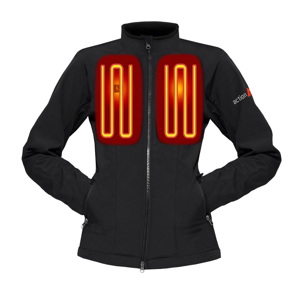 Womens Heated Clothing >> Actionheat Women S X Small Black Softshell 5 Volt Heated Jacket Womens Heated Clothing >> Actionheat Women S X Small Black Softshell 5 Volt Heated Jacket
