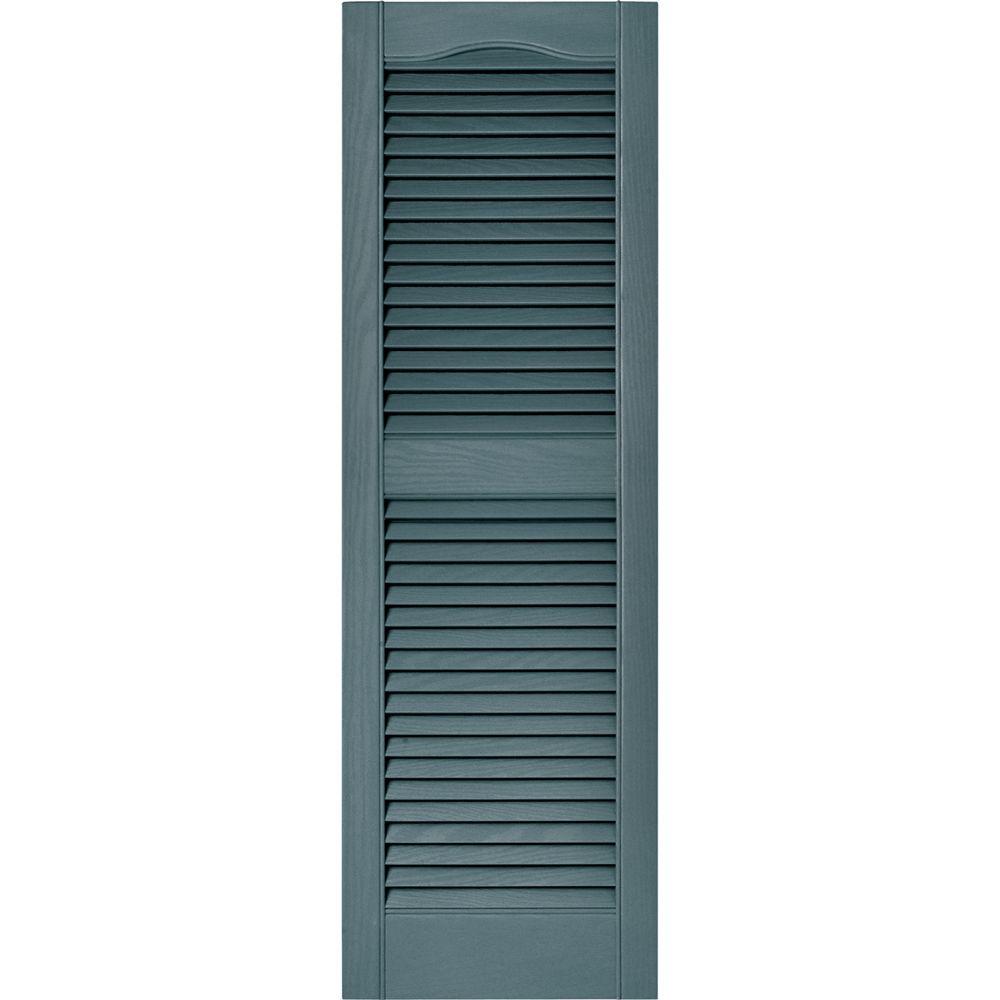 Builders Edge 15 in. x 48 in. Louvered Vinyl Exterior