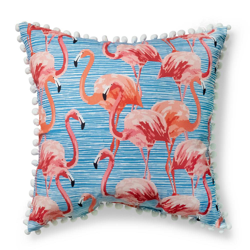 flamingo outdoor throw pillows