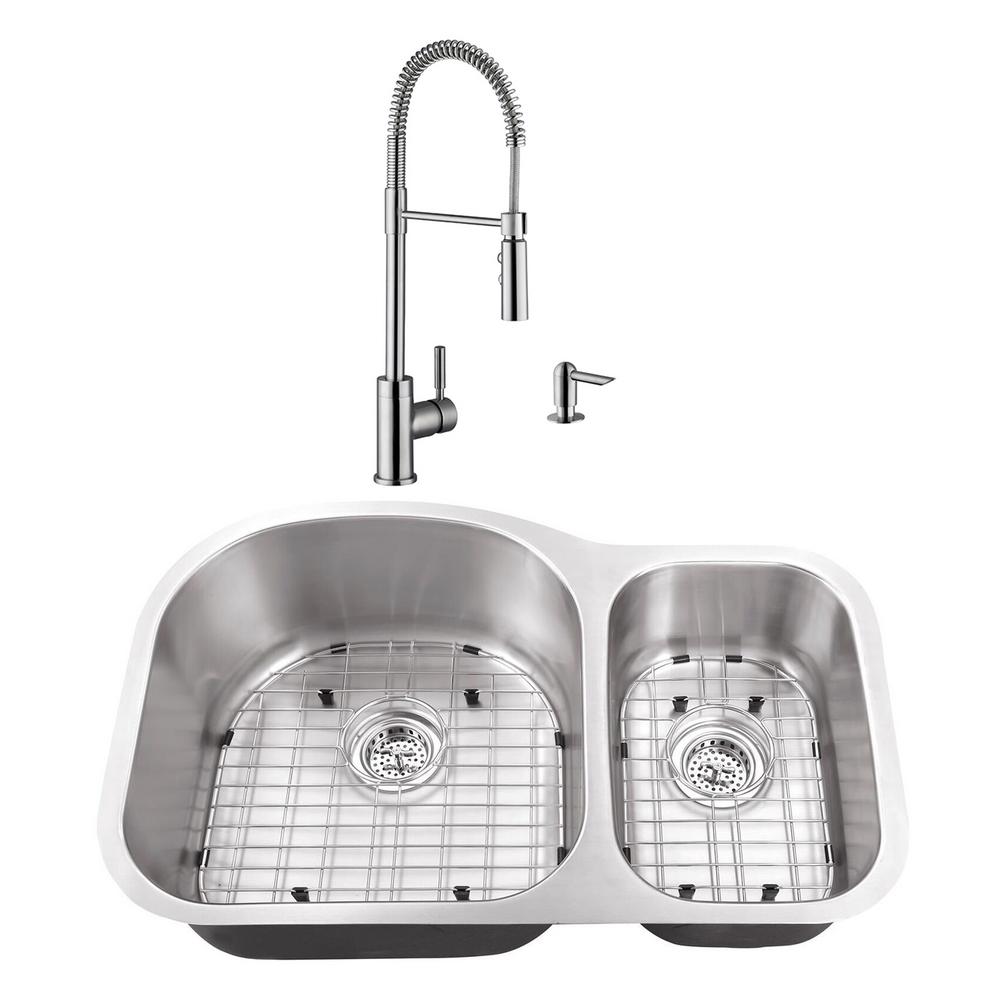 Cahaba Undermount Stainless Steel 31 1 2 In 70 30 Double Bowl