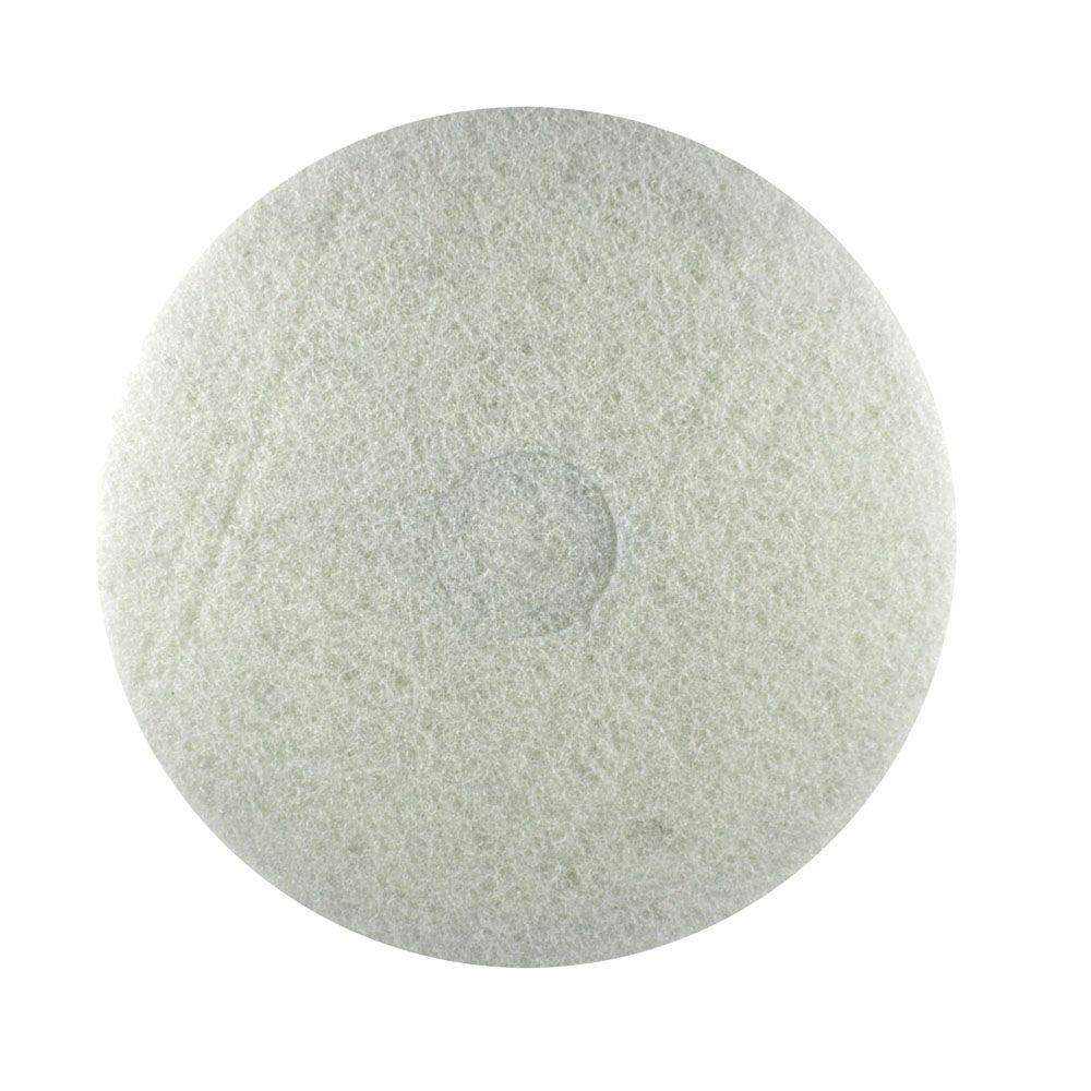 5 Pack 17 Inch White Non-Woven Floor Polishing Pad