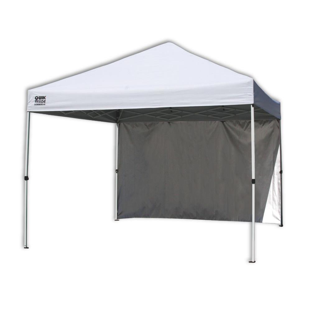 Quik Shade Commercial C100 10 Ft X 10 Ft White Canopy With Wall
