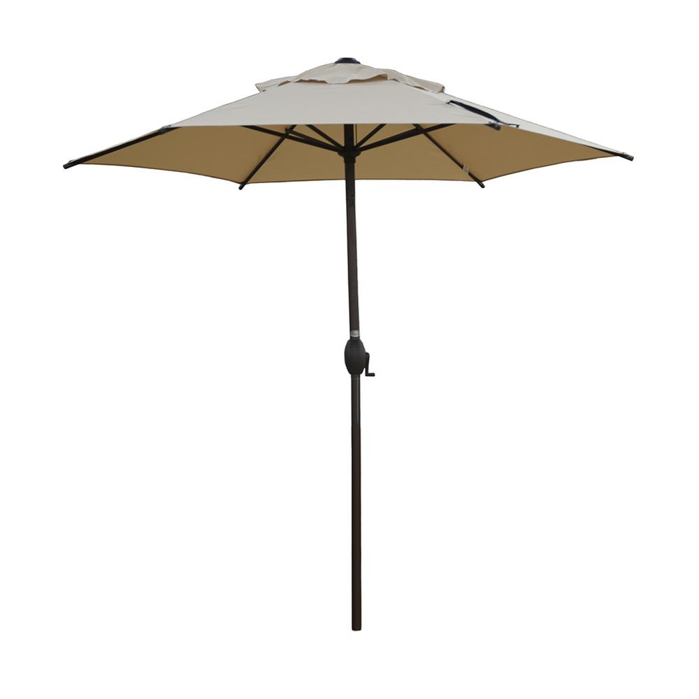 Abba Patio 9 Ft Market Outdoor Patio Umbrella With Push Button Tilt And Crank In Beige Ap9386ctb The Home Depot