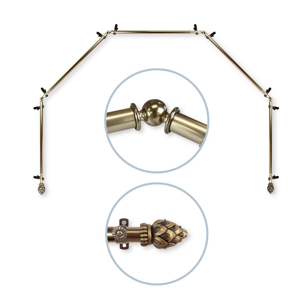 Rod Desyne Bud 13 16 In Dia 5 To Sided Bay Window Curtain Rod Desyne Bud 13 16 In Dia 5 To Sided Bay Window Curtain