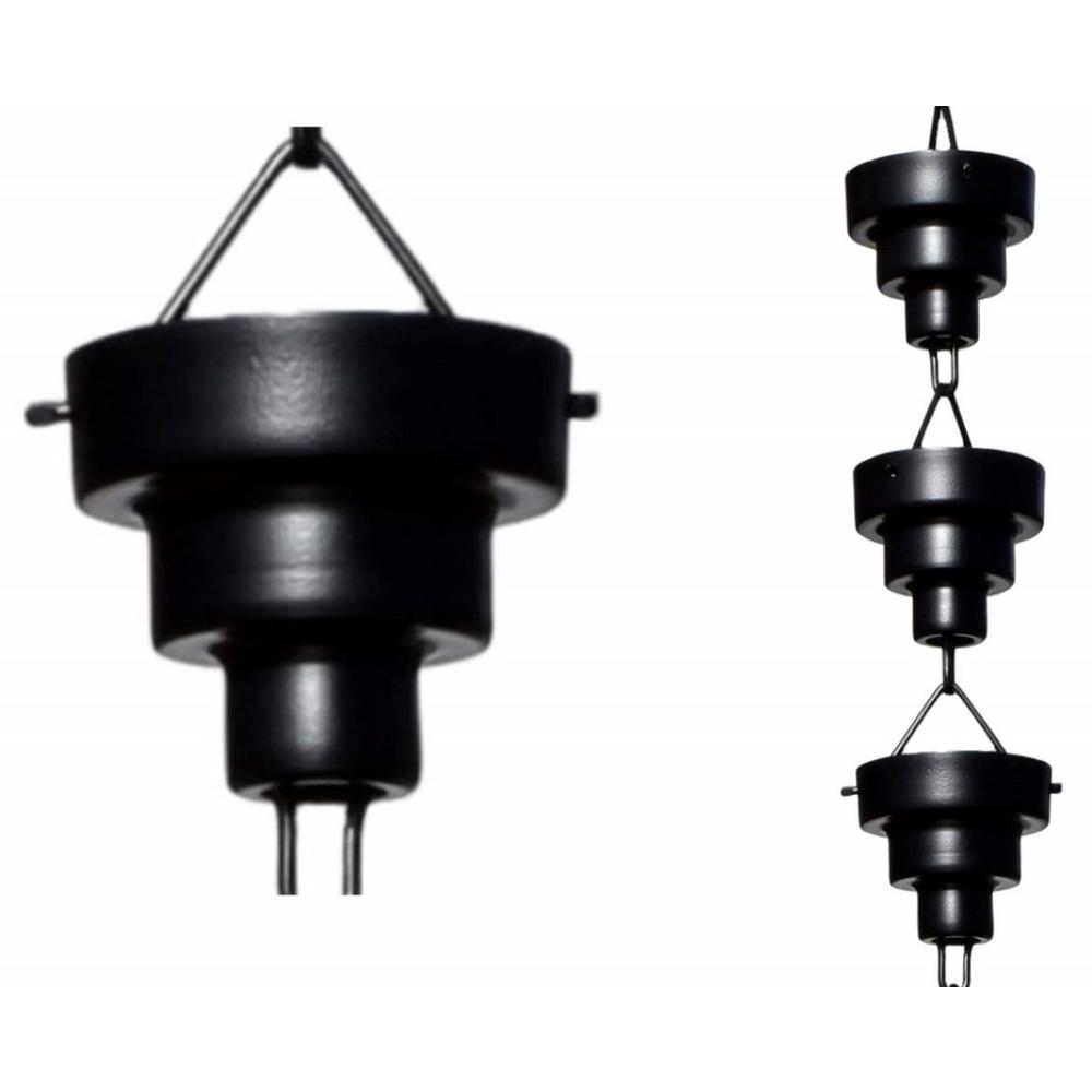 Monarch Rain Chains 81/2 ft. L Black Powder Coated Aluminum Bamboo