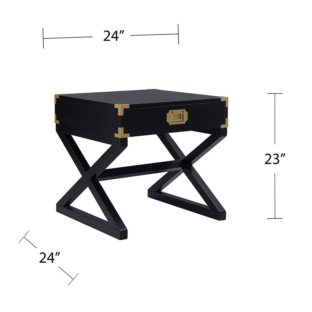 Southern Enterprises Black Campaign End Table Hd524627 The Home