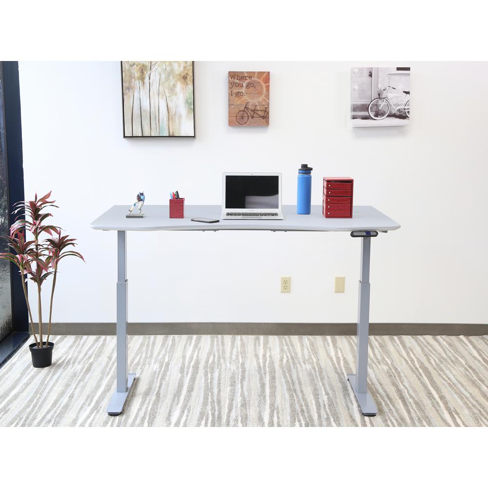 Motion Wise Manager Series Dove Gray Electric Height Adjustable Sit