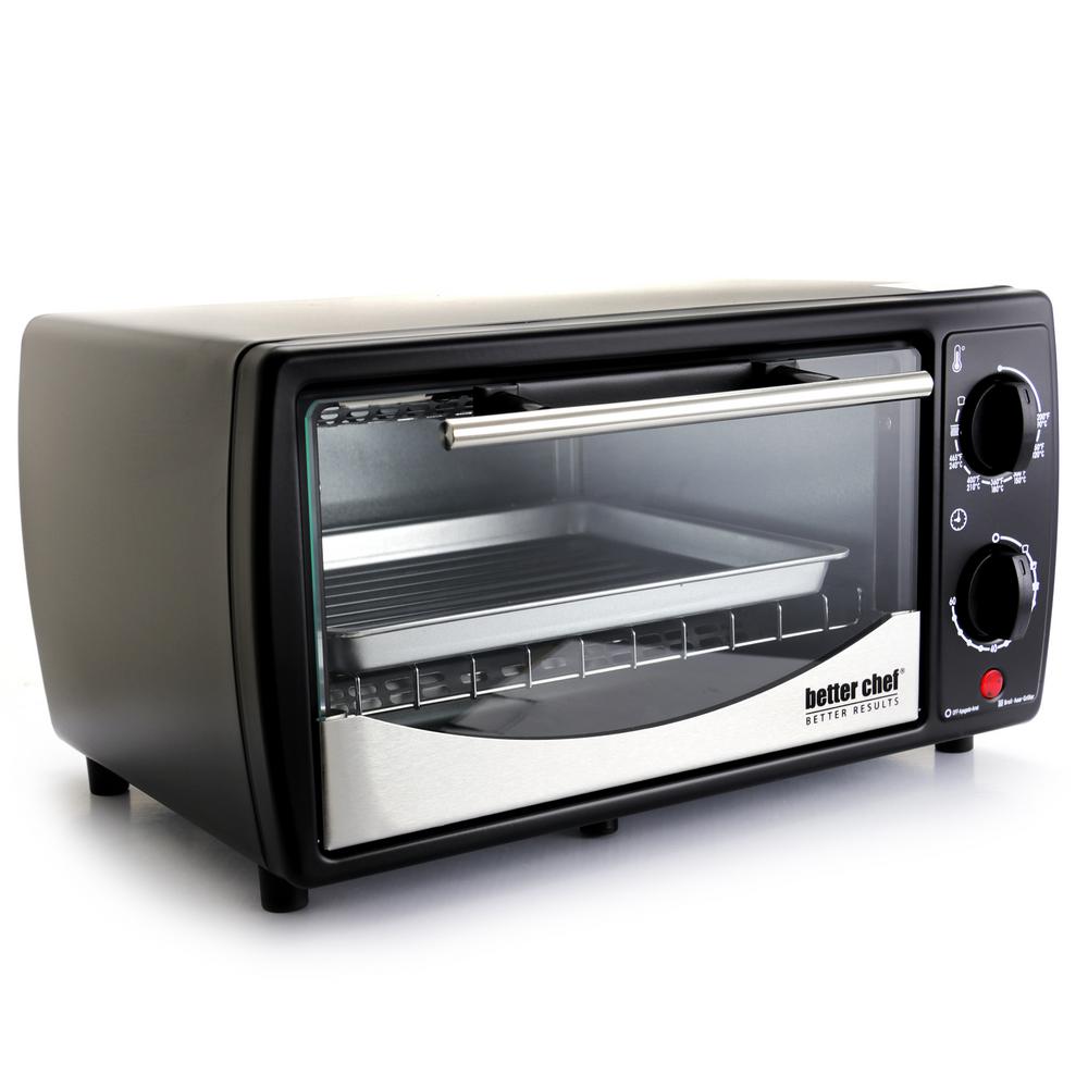 Better Chef Black With Stainless Steel Front 9-Liter Toaster Oven