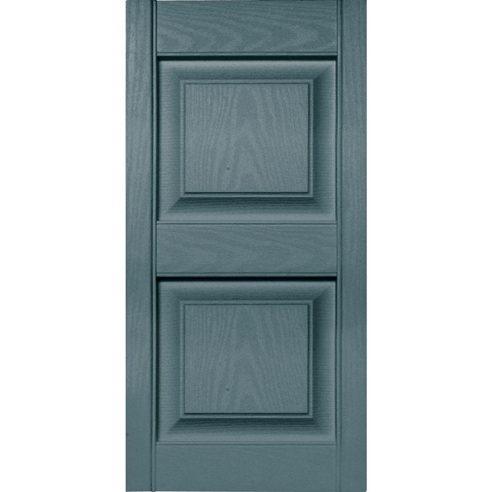 Builders Edge 15 in x 43 in Raised Panel Vinyl Exterior Shutter Pair in #002 BLK