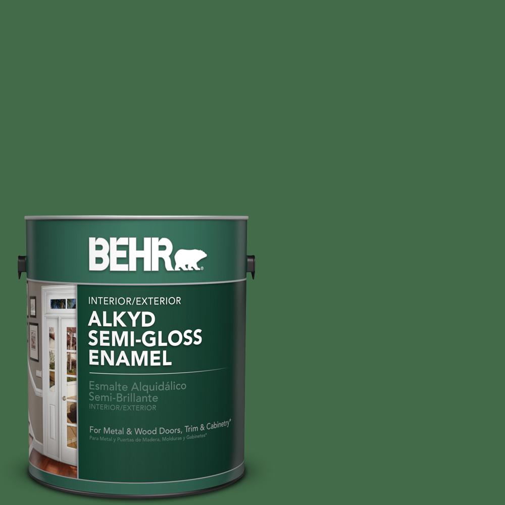 BEHR 1 gal. M4007 Garden Cucumber SemiGloss Enamel Alkyd Interior