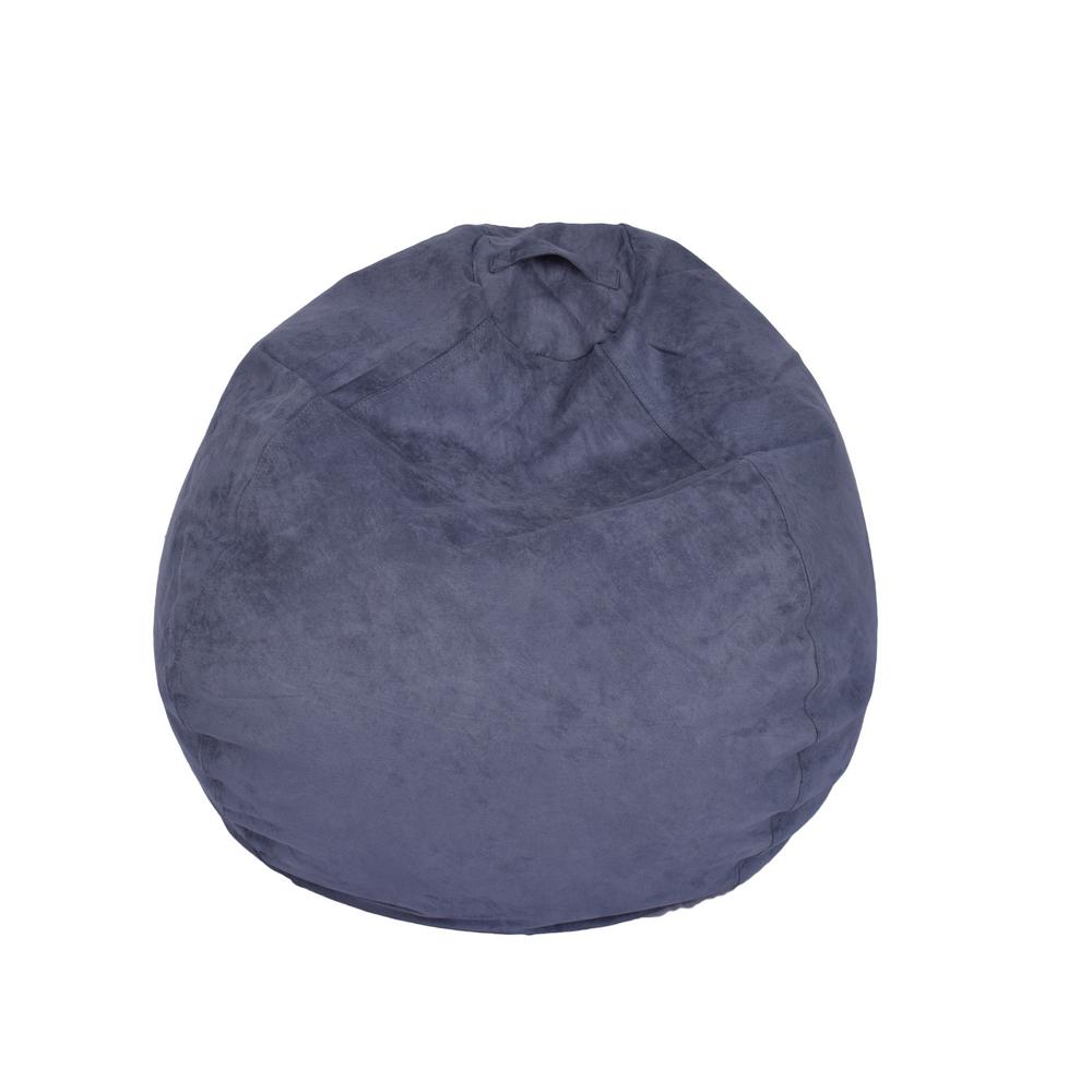Washed Blue Microsuede Bean Bag
