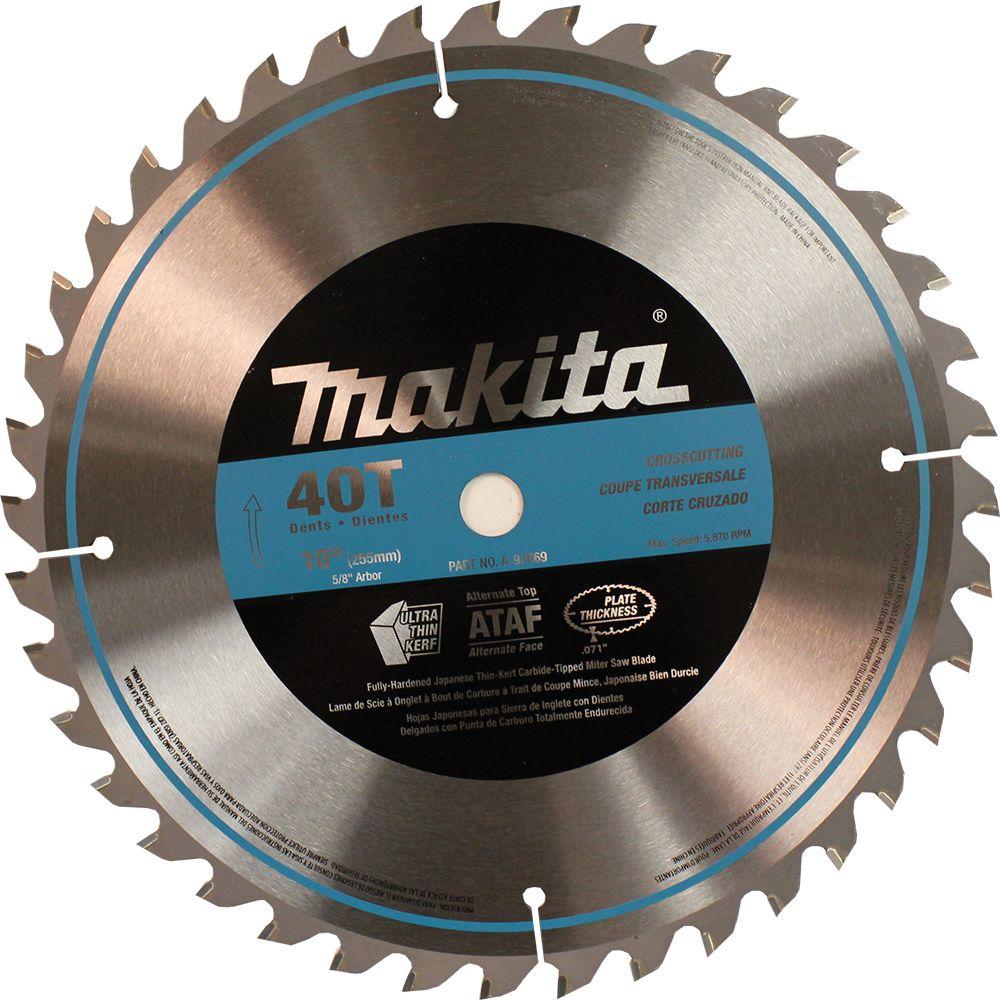 Makita 10 in. x 5/8 in. 40-Teeth Micro-Polished Miter Saw Blade-A-93669