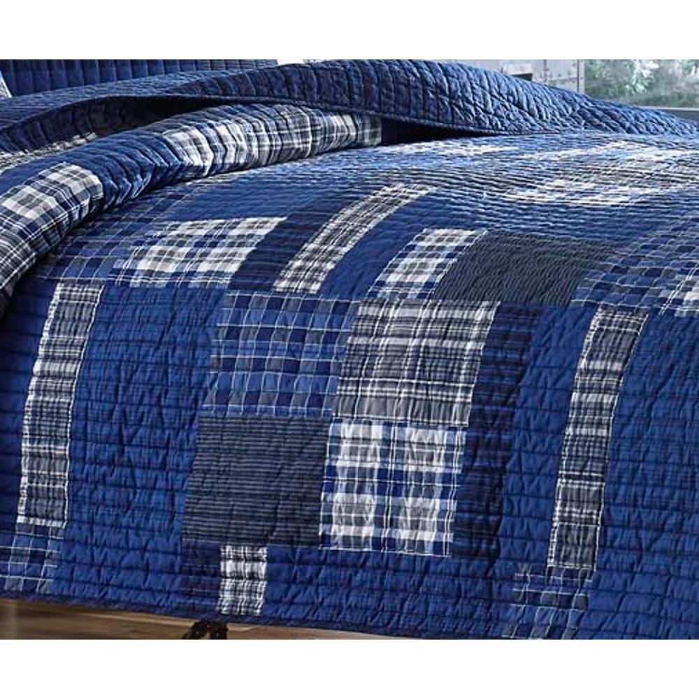 Eddie Bauer Eastmont Navy Fullqueen Quilt Set 3 Piece 200401 The Home Depot 2909