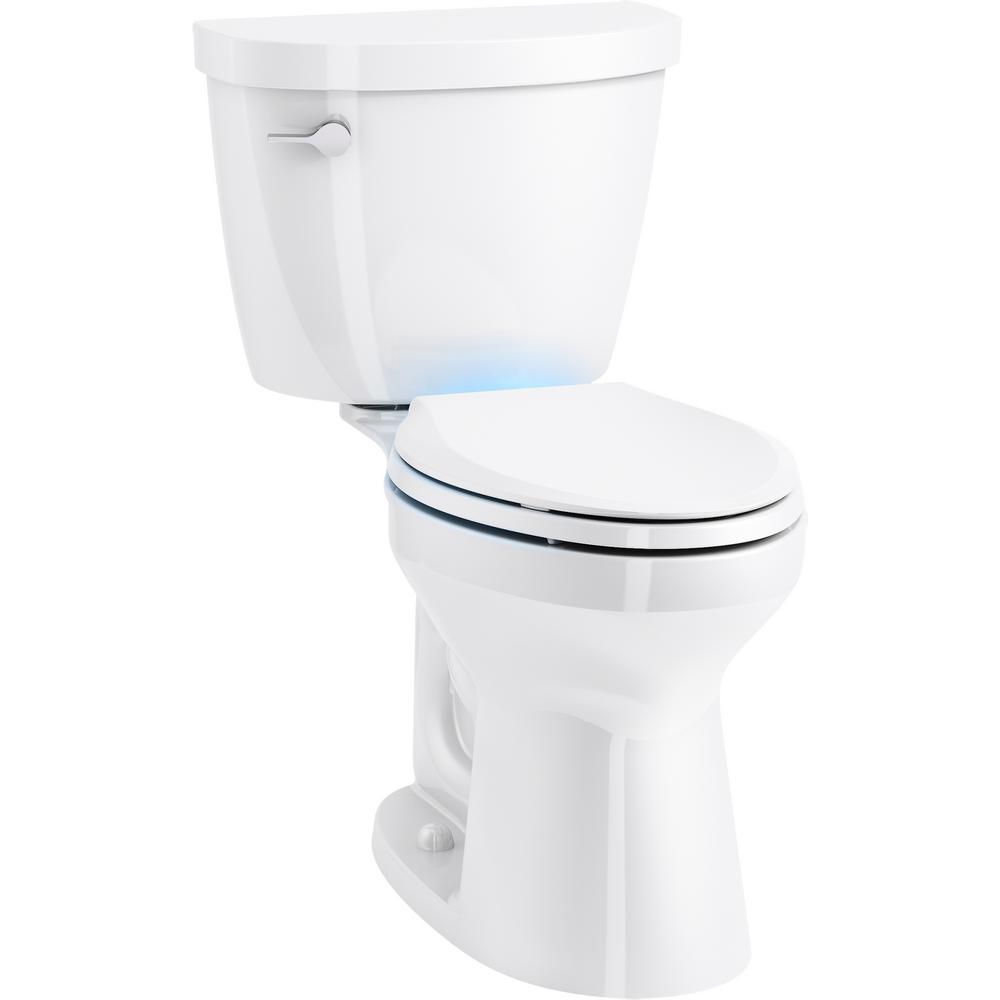 Kohler K-31648-0 1.28GPF Single Flush Elongated Toilet with Slow-Close Seat&#44; White - 2 Piece