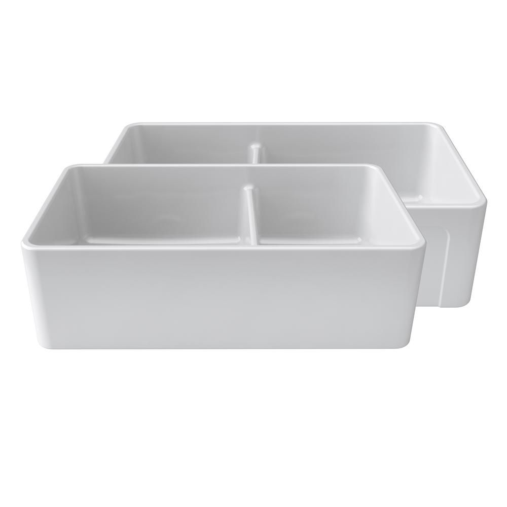 Latoscana Reversible Farmhouse Fireclay 33 In Double Bowl Kitchen Sink White Latoscana Reversible Farmhouse Fireclay 33 In Double Bowl Kitchen Sink White