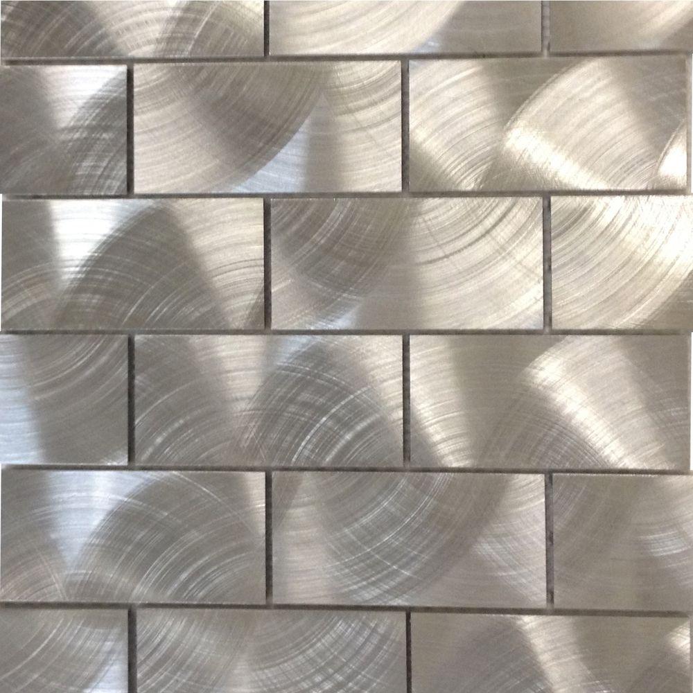 Splashback Tile Urban Silver 12 In X 8 Mm Aluminum Splashback Tile Urban Silver 12 In X 8 Mm Aluminum Mosaic