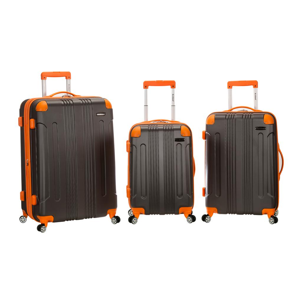 rockland luggage sonic 3 piece hardside spinner luggage set