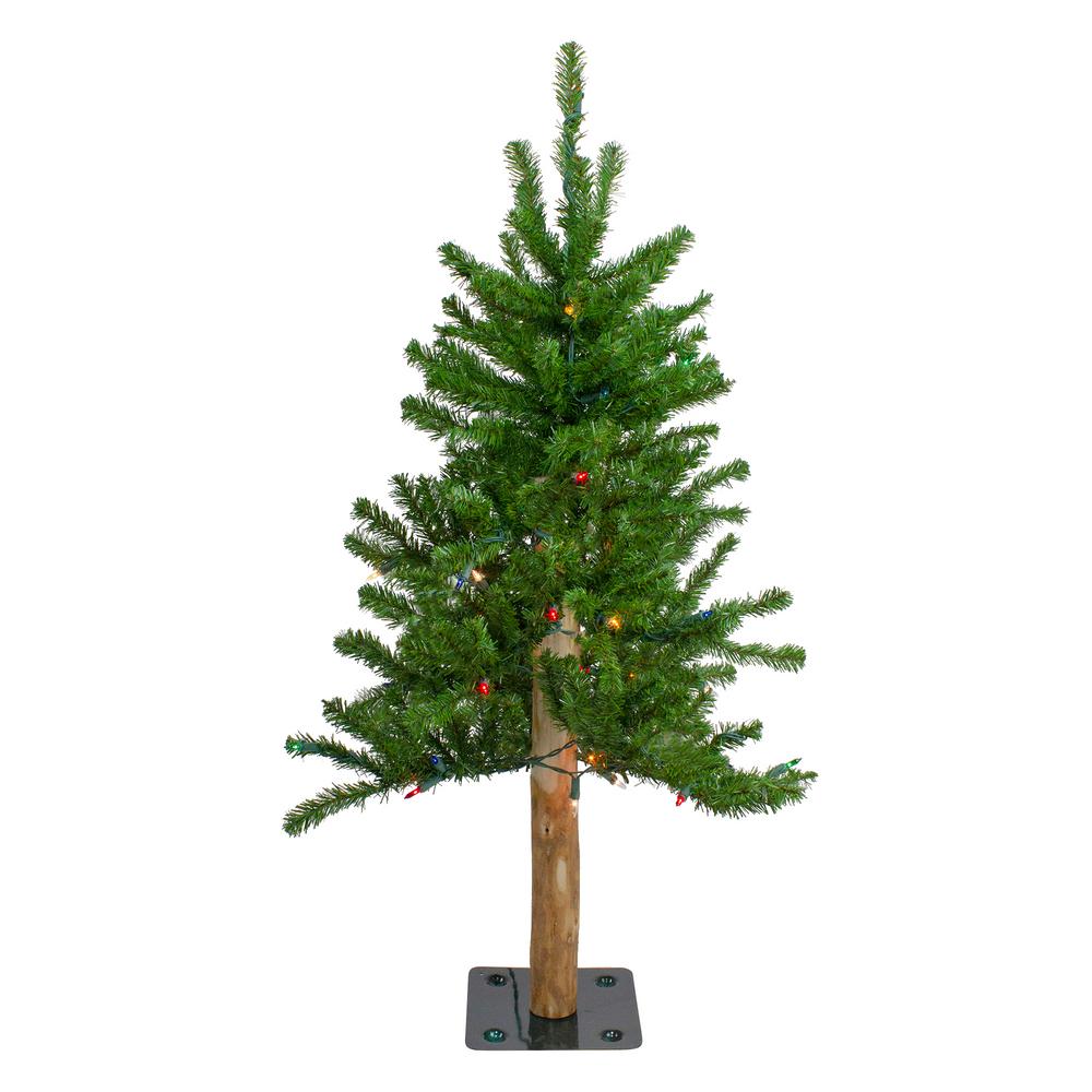 Northlight 3 ft. Pre-Lit Alpine Artificial Christmas Tree ...