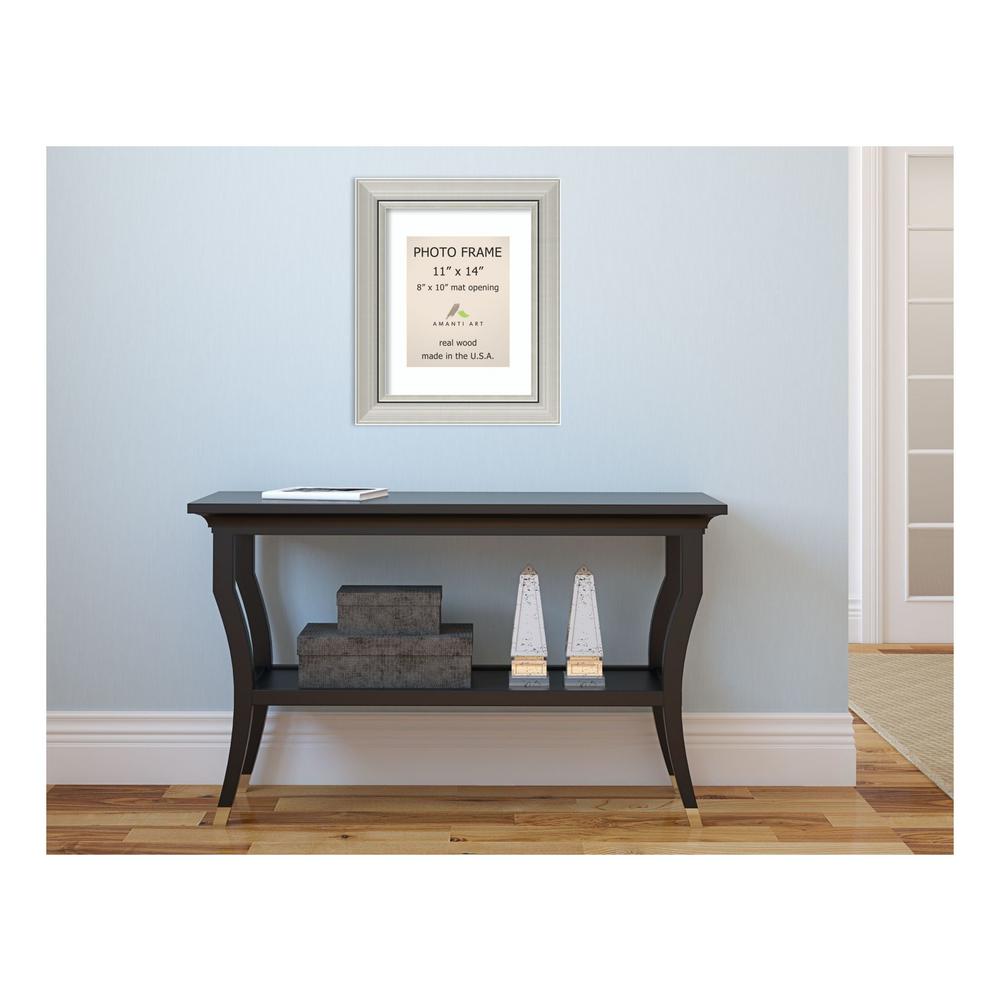 Amanti Art Romano 8 In X 10 White Matted Silver Picture Frame Romano 8 In X 10 White Matted Silver Picture Frame