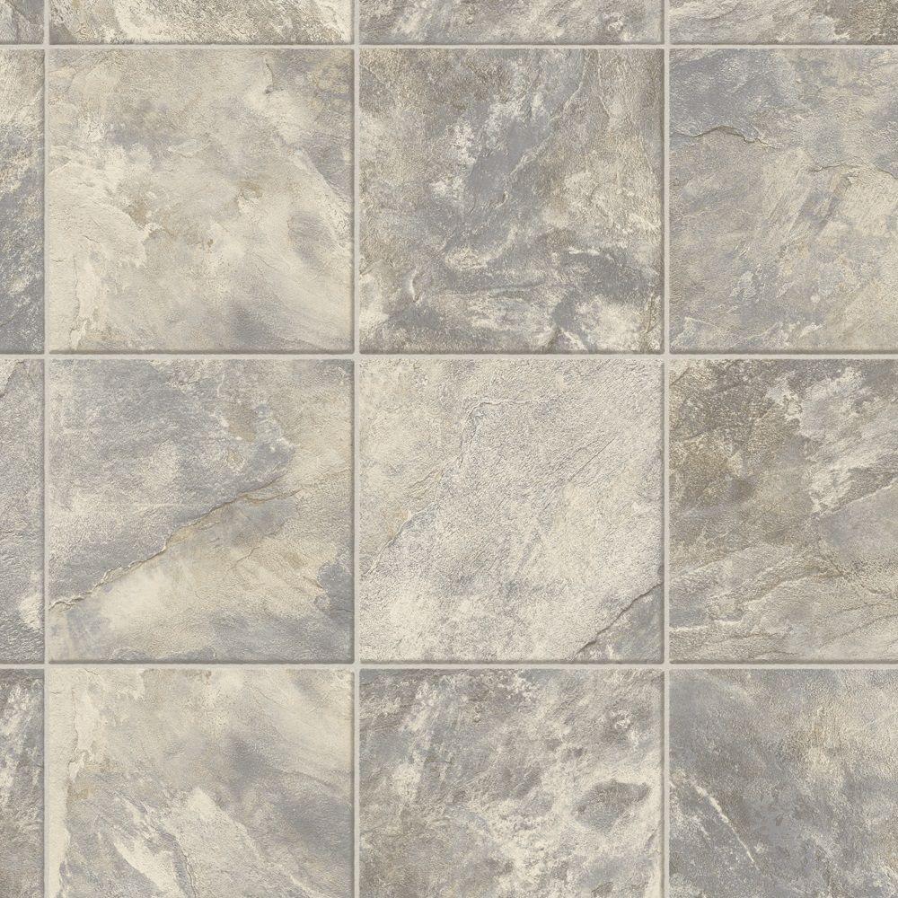 Vinyl Sheet Flooring The Home Depot Neutral Square Slate 12 Ft Wide Vinyl Sheet