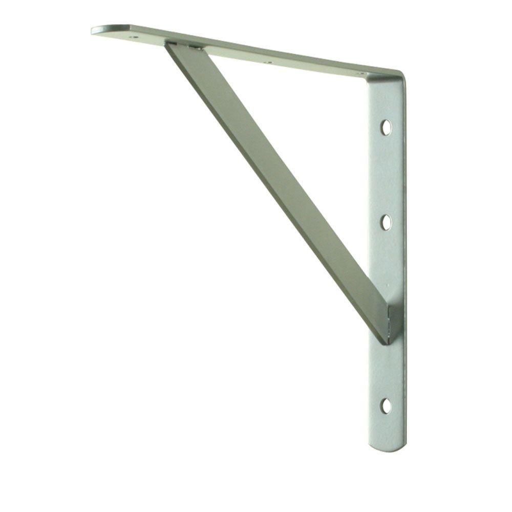 Everbilt 12 in. x 8 in. Satin Nickel Heavy Duty Shelf Bracket (2 ...