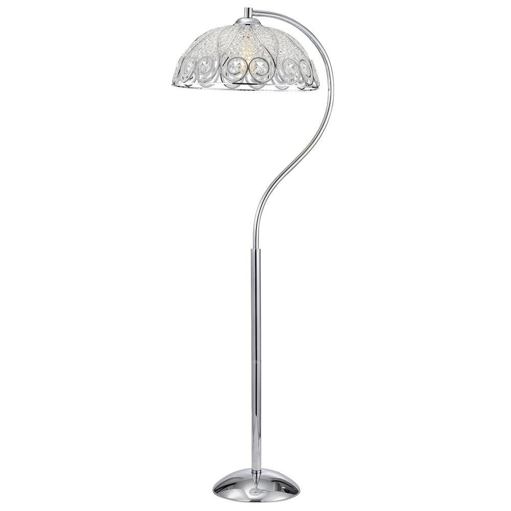 Warehouse of Tiffany Ehla 60 in. 1Light Chrome Indoor Floor Lamp with