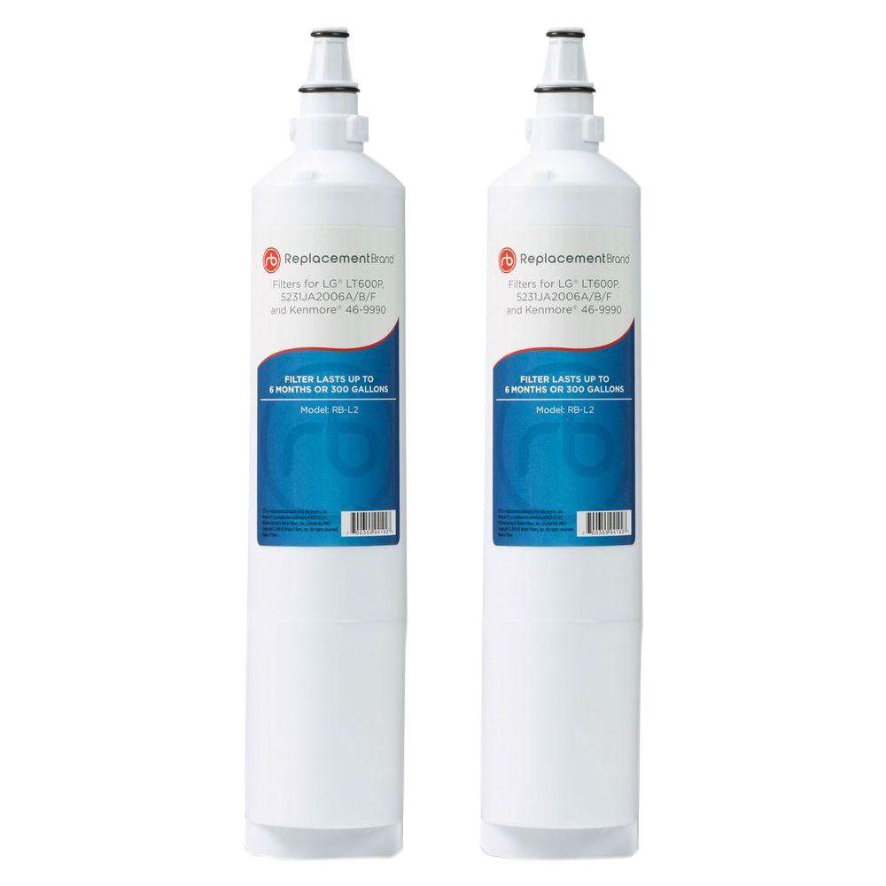 Replacementbrand Lt600p Comparable Refrigerator Water Filter 2 Pack Rb L2 2pk The Home Depot