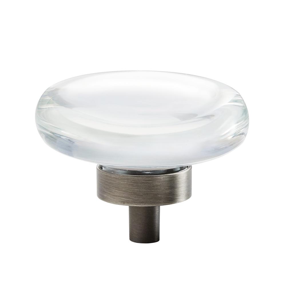 Amerock Glacio 13/4 in. (44 mm) Dia Clear Crystal/Gunmetal Round Glass