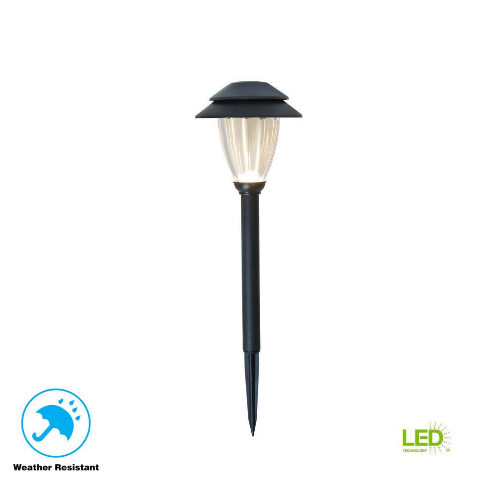 Low Voltage Landscape Lighting Outdoor The Home Depot Low Voltage Black Outdoor Integrated Led Landscape Path Light Set With Transformer 6
