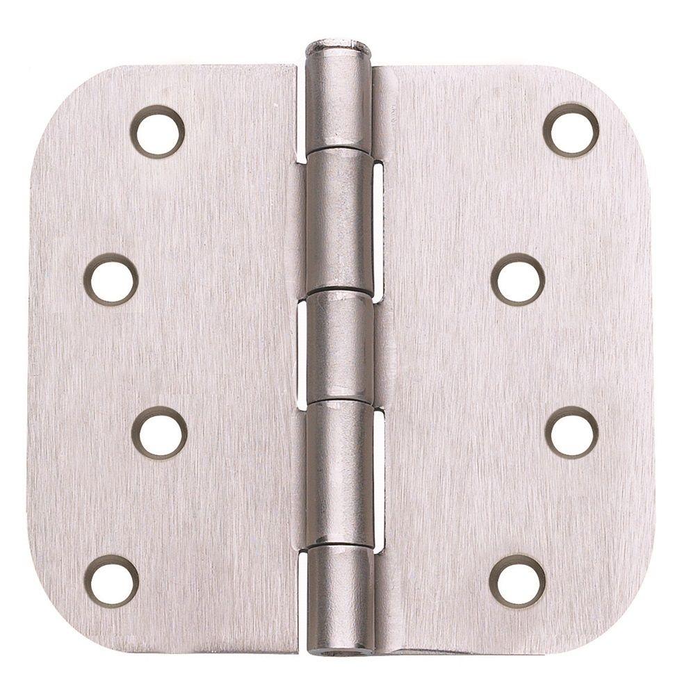 Satin Brass Plain Bearing Steel Hinge with 5//8 in Radius Set of 2 Global Door Controls 4 in x 4 in