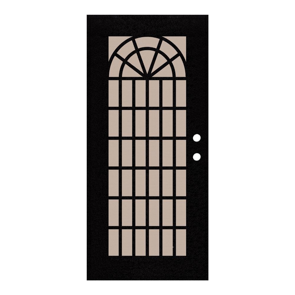 Unique Home Designs 36 in. x 80 in. Trellis Black Left-Hand Surface