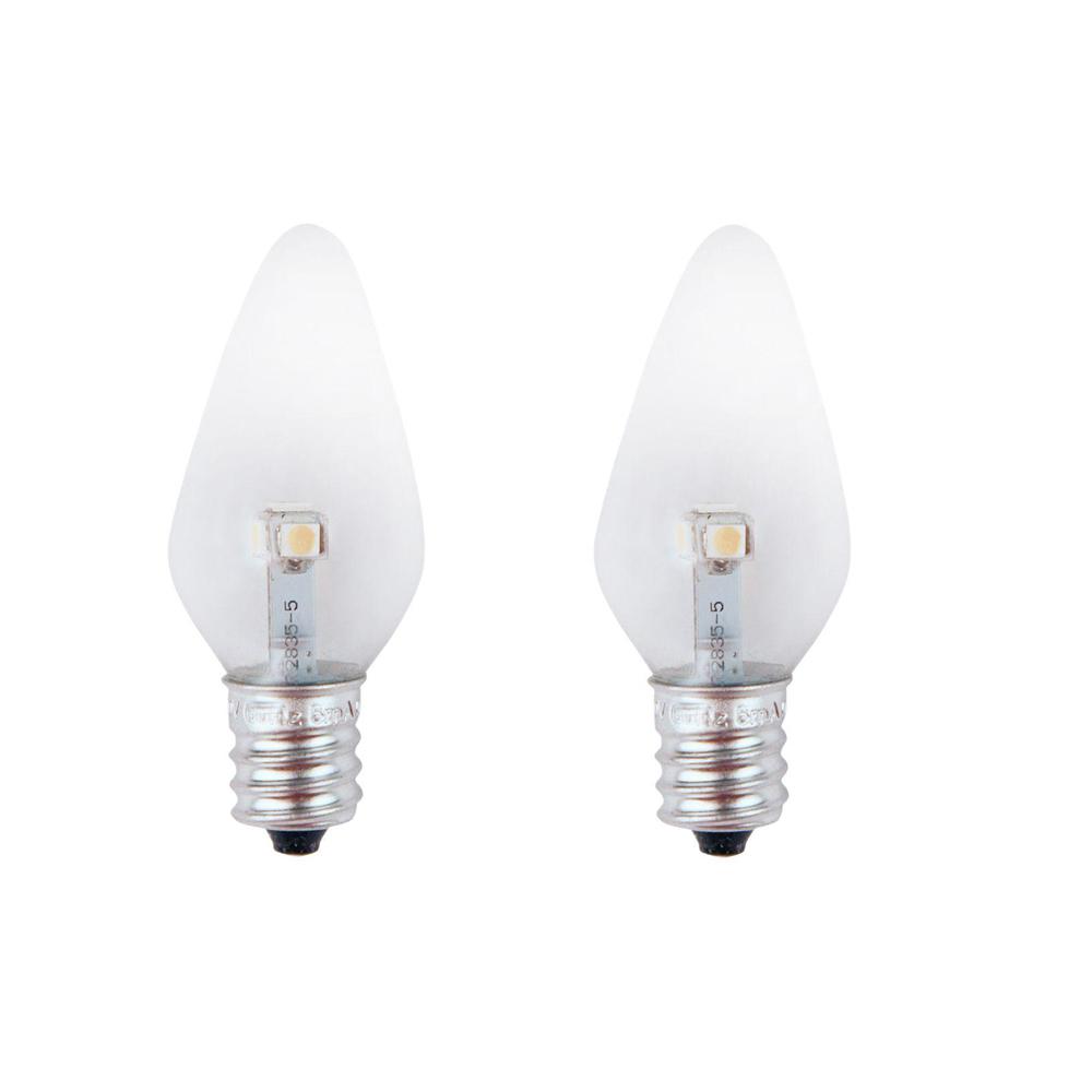 Meridian 7W Equivalent Bright White Clear-C7 Non-Dimmable LED Replacement Light Bulb (2-Pack ...