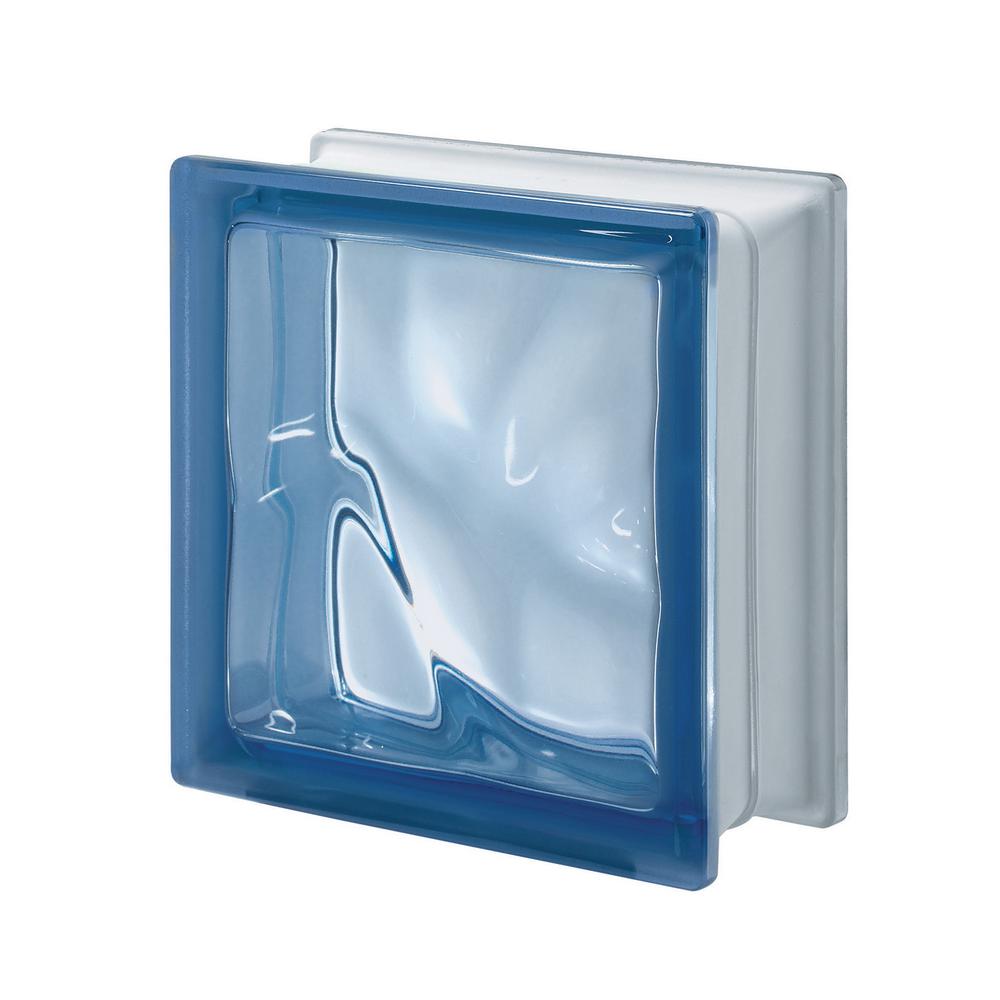 Seves Pegasus Blu Q19 7.48 in. x 7.48 in. x 3.15 in. Wavy Pattern Glass